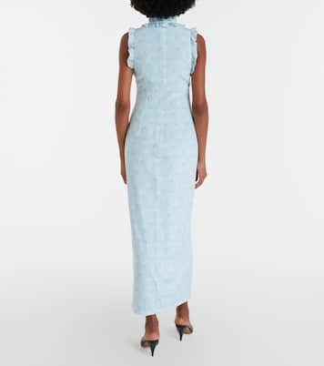Ruffled bow-detail silk maxi dress | Alessandra Rich