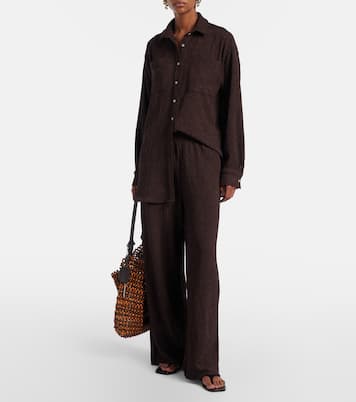 Mika seersucker wide-leg pants | Jade Swim