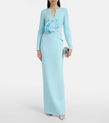 Floral-appliqué crêpe gown | Roland Mouret