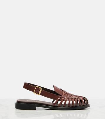 Slingback-Sandalen aus Leder | Miu Miu