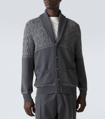 Cardigan intarsia en coton | Brunello Cucinelli