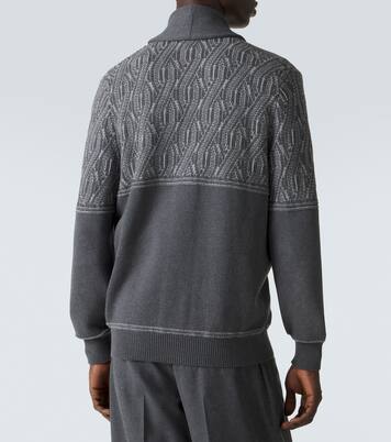 Cardigan intarsia en coton | Brunello Cucinelli