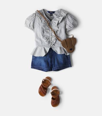 Ruffled striped cotton blouse | Polo Ralph Lauren Kids