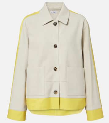 Leather-trimmed suede jacket | Loewe