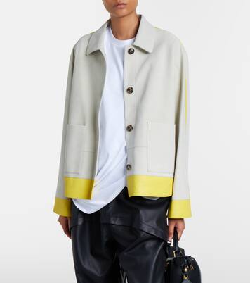 Leather-trimmed suede jacket | Loewe