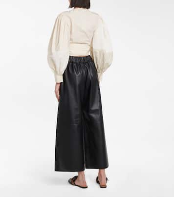 Gestreiftes Wickeltop aus Popeline | Loewe