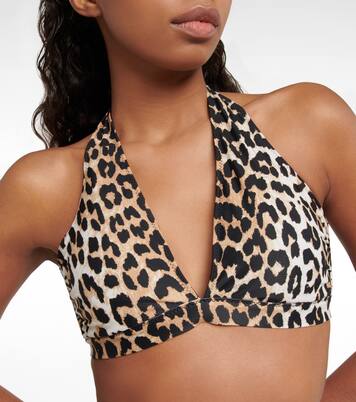 Haut de bikini à imprimé léopard | Ganni
