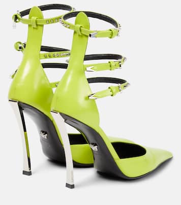Pin-Point embellished leather pumps | Versace