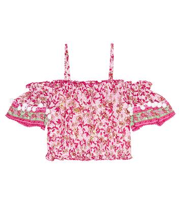 Donna floral off-shoulder top | Poupette St Barth Kids