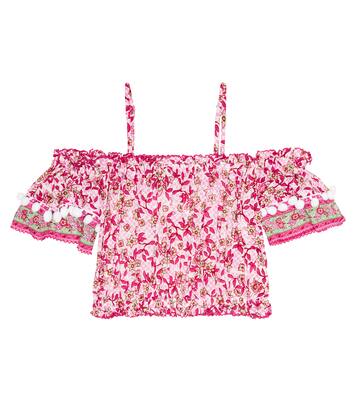 Donna floral off-shoulder top | Poupette St Barth Kids