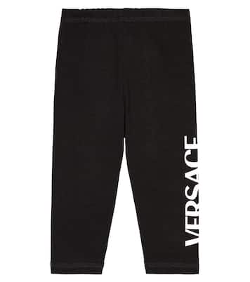 Baby logo cotton-blend jersey leggings | Versace Kids