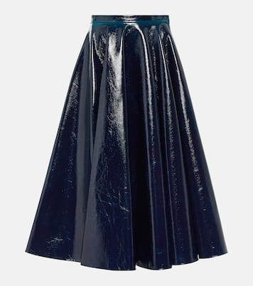 Coated wool-blend midi skirt | Alaïa