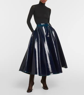 Coated wool-blend midi skirt | Alaïa