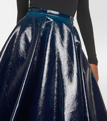 Coated wool-blend midi skirt | Alaïa