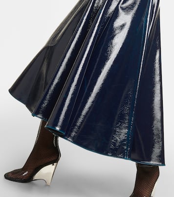 Coated wool-blend midi skirt | Alaïa