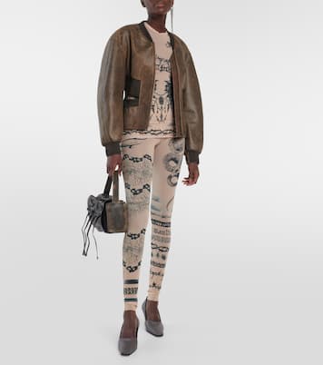 X KNWLS Bedrucktes Top aus Mesh | Jean Paul Gaultier