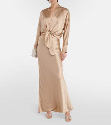 Silk satin maxi skirt | The Sei