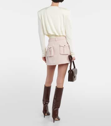 Minirock Bran aus einem Wollgemisch | The Mannei