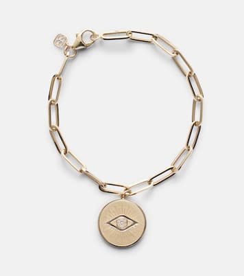 Pulsera de cadena Evil Eye Coin de oro de 14 ct  | Sydney Evan