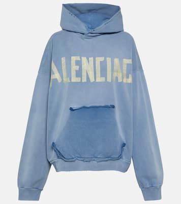 Tape Type cotton fleece hoodie | Balenciaga