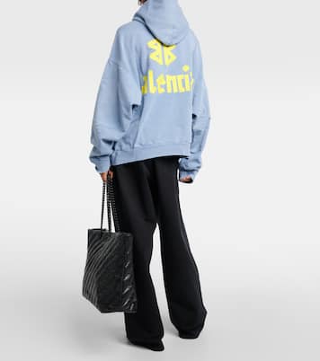Tape Type cotton fleece hoodie | Balenciaga
