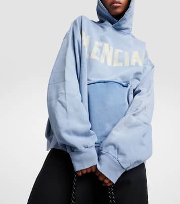 Tape Type cotton fleece hoodie | Balenciaga
