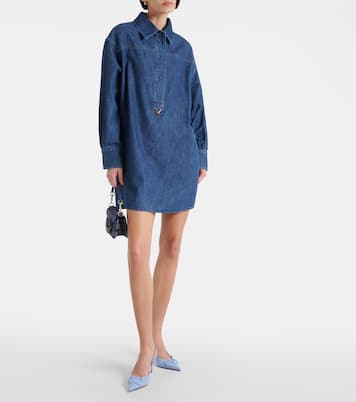 VGold chambray denim shirt dress | Valentino