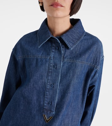 VGold chambray denim shirt dress | Valentino
