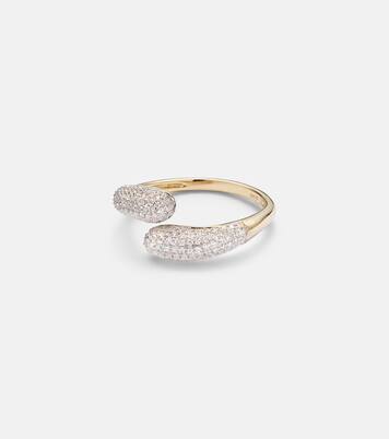 Hug 14kt gold ring with diamonds | Stone and Strand