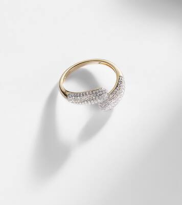 Hug 14kt gold ring with diamonds | Stone and Strand
