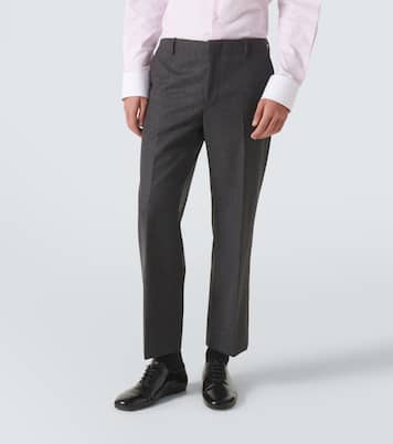 Gerade Cropped-Hose aus Wollflanell | Prada