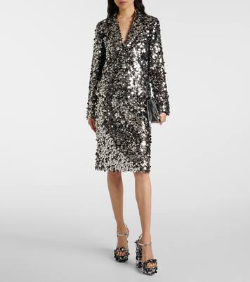 Sequined faux leather platform sandals  | Dolce&Gabbana