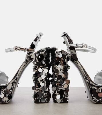 Sequined faux leather platform sandals  | Dolce&Gabbana
