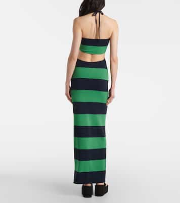 Abito lungo a righe con cut-out | Coperni