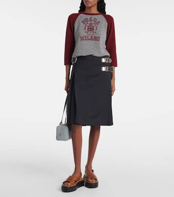 Leather platform sandals | Prada