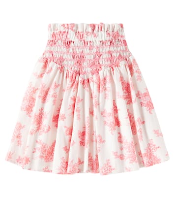 Selene toile de jouy shirred cotton skirt | C'era Una Volta