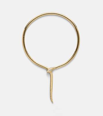 Serpenti Tubogas 18kt gold necklace with diamonds and onyx  | Bvlgari