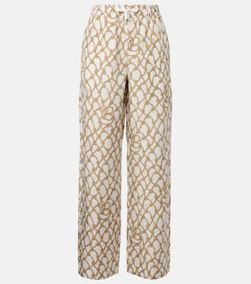 Bedruckte High-Rise-Hose aus Seide | Burberry