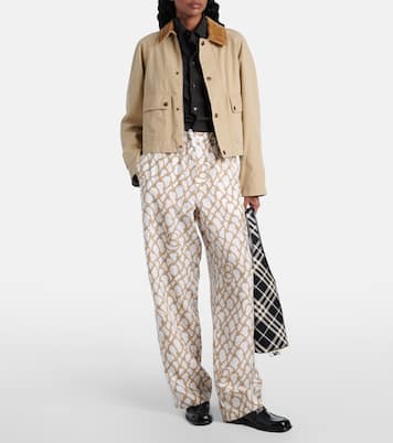 Bedruckte High-Rise-Hose aus Seide | Burberry