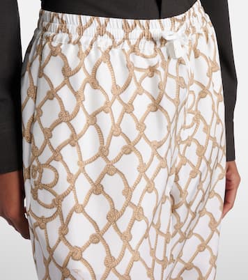 Bedruckte High-Rise-Hose aus Seide | Burberry