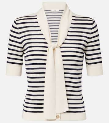 The Sailor striped tie-neck sweater | Frame