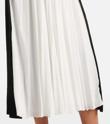 Esther embellished crêpe and plissé midi dress | Simkhai