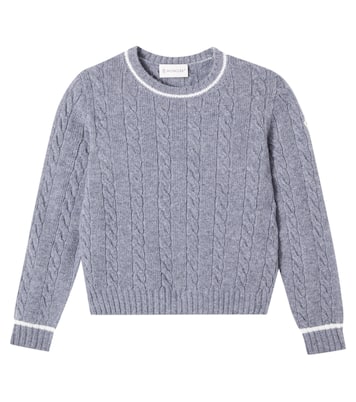 Cable-knit logo virgin wool sweater | Moncler Enfant