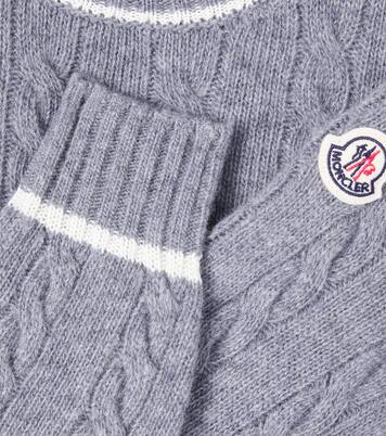 Cable-knit logo virgin wool sweater | Moncler Enfant