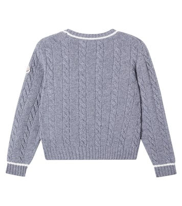 Cable-knit logo virgin wool sweater | Moncler Enfant