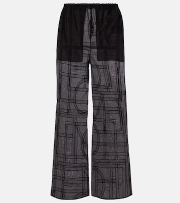 Pantaloni a gamba larga in voile di cotone e seta | Toteme