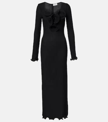 Floral-appliqués sheer maxi dress | Magda Butrym