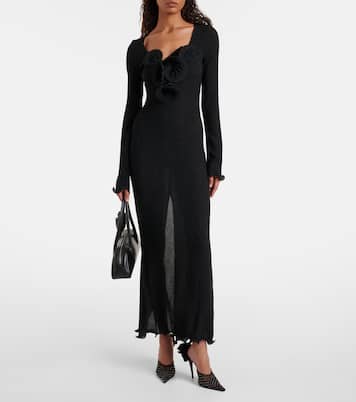 Floral-appliqués sheer maxi dress | Magda Butrym