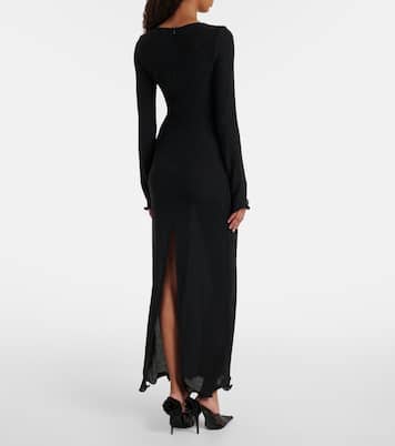 Floral-appliqués sheer maxi dress | Magda Butrym