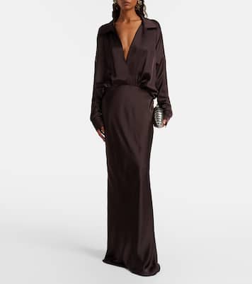 Abito lungo in raso | Norma Kamali